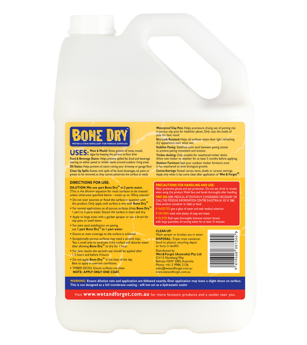 Bone Dry 5L - Sealant for Porous Surfaces